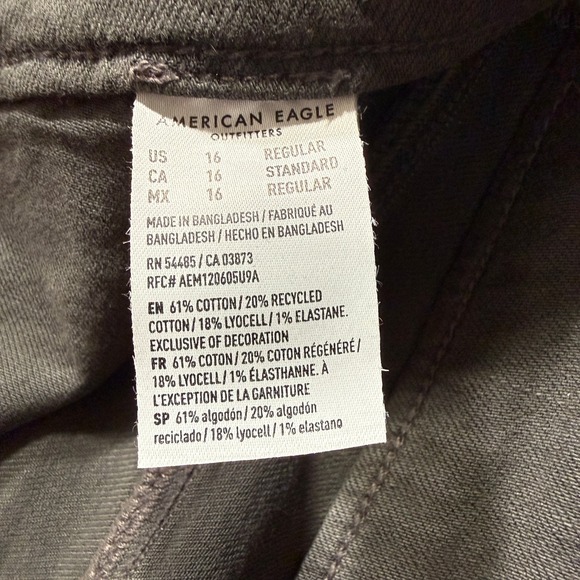 NWT American Eagle Pants Womans 16 Gray Super High Rise Baggy Wide Leg Stretch - Picture 14 of 16